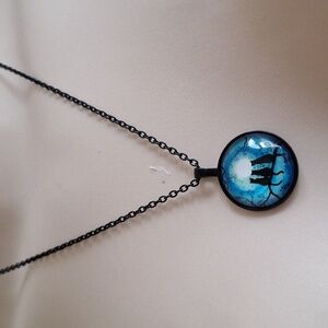🎁Blue Pendant Necklace Three Cats And The Moon FREE with Bundle Purchase